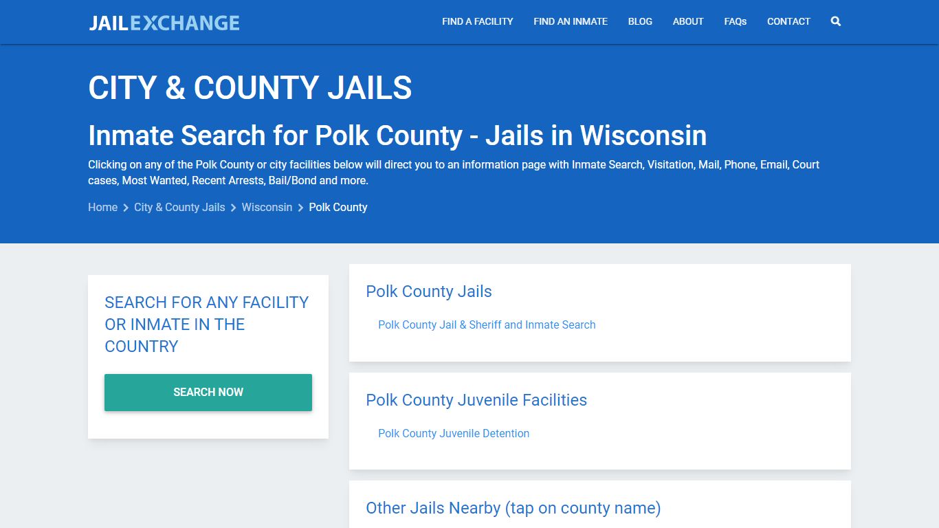 Inmate Search for Polk County | Jails in Wisconsin - Jail Exchange