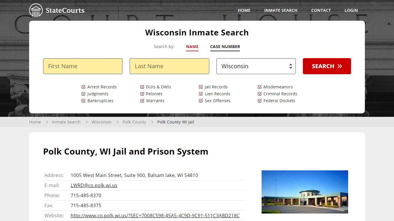 Polk County WI Jail Inmate Records Search, Wisconsin - StateCourts
